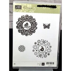 Stampin' Up! Four Seasons 2 8 Piece Set 126832 Cling Stamps Rubber